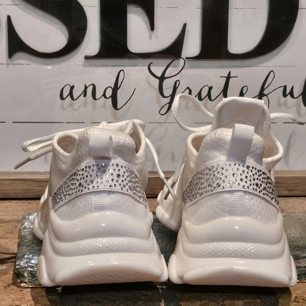 Juicy By Juicy Couture J-Abalone White Rhinestone Sneakers Wmns 10